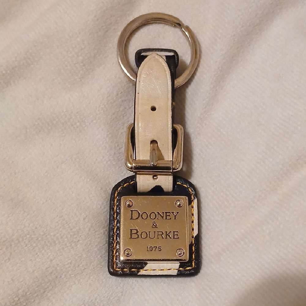 Dooney & Bourke Cream, Black & Brown Keychain